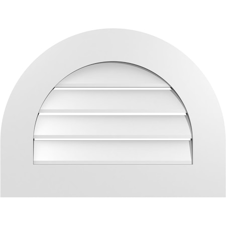 Ekena Millwork Round Top Surface Mount PVC Gable Vent: Functional, w/ 3-1/2"W x 1"P Standard Frame, 24"W x 18"H GVPRT24X1801SF